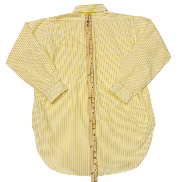 Vtg Brooks Brothers Dress Shirt Mens Sz 16 Yellow Striped Button Long Sleeve 80s - Picture 6 of 8